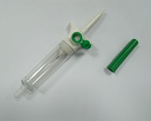 Assembled IV drip chamber w/ vented spike (microdrip adapter)